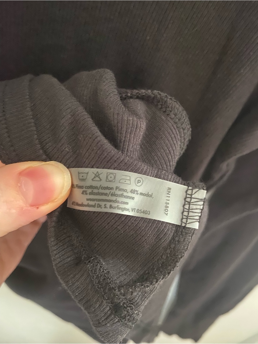 Commando Luxury Rib Hoodie Black Pima Cotton Modal S View 6